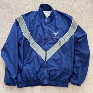 US Air Force PTU Training Jacket Small Regular Blue Reflective Windbreaker AF